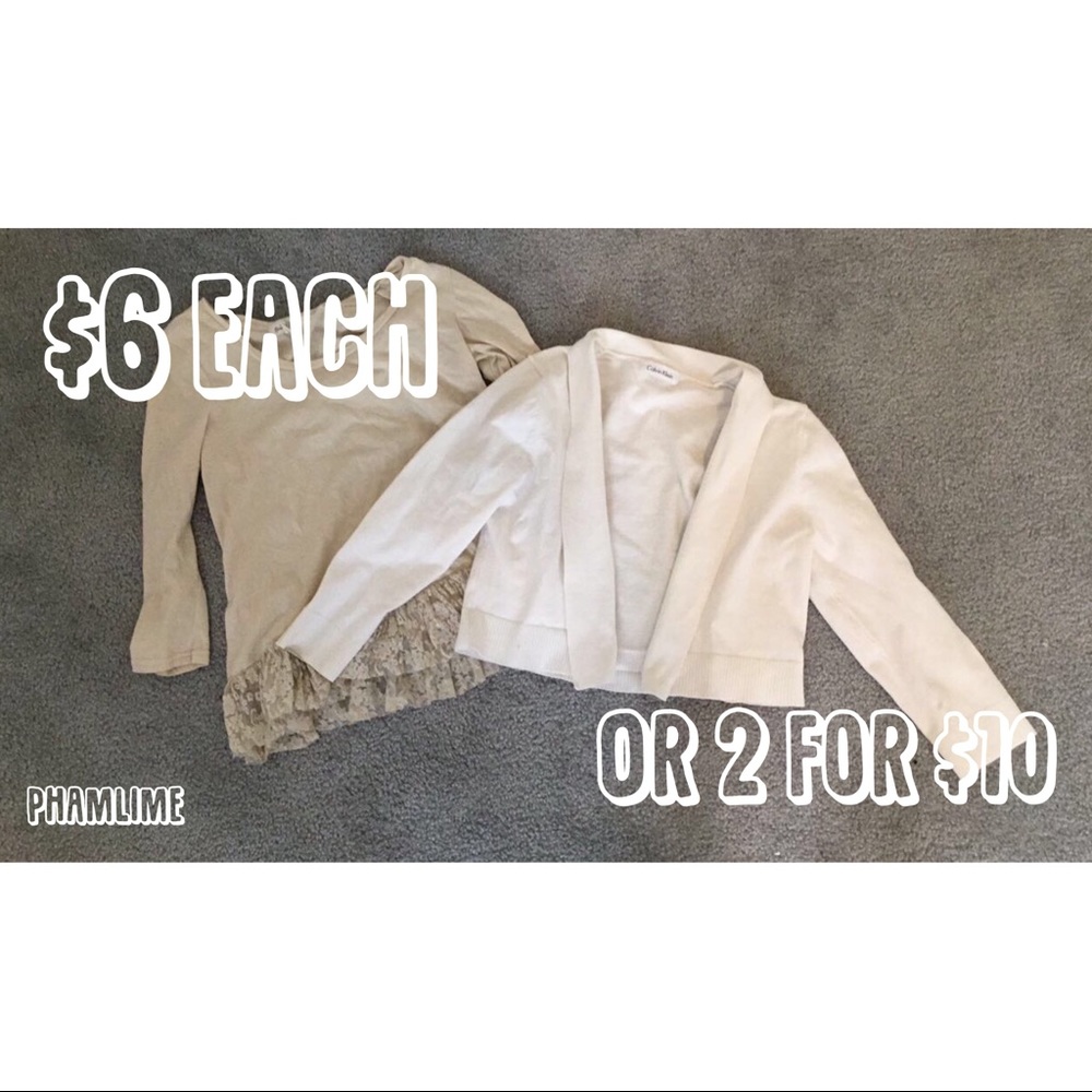 PACK! Tan Top with edged Laces and CK Outer Shirt!